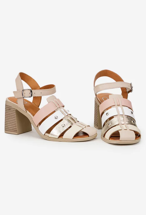Sandale dama NUR din piele naturala multicolora