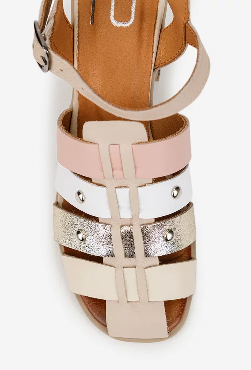 Sandale dama NUR din piele naturala multicolora