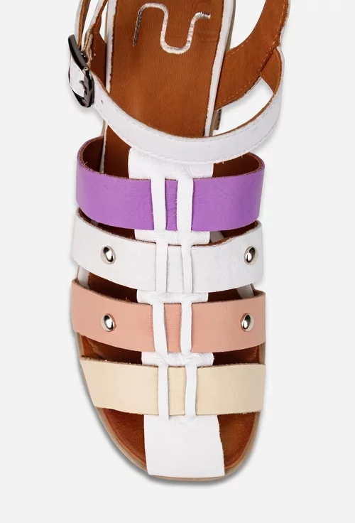 Sandale dama NUR din piele naturala multicolora
