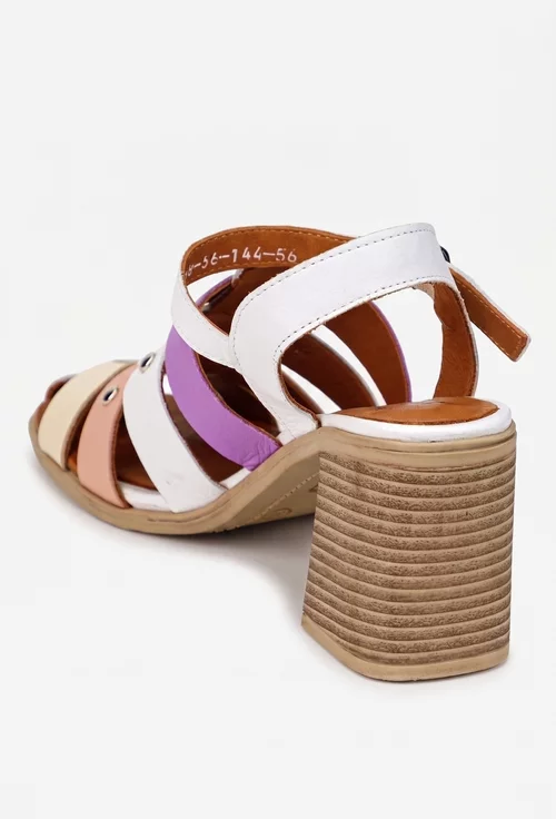 Sandale dama NUR din piele naturala multicolora