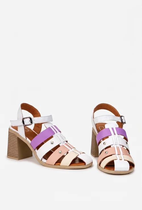 Sandale dama NUR din piele naturala multicolora