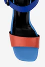 Sandale dama NUR din piele naturala multicolora cu varful patrat