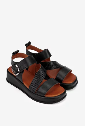 Sandale dama NUR din piele naturala neagra