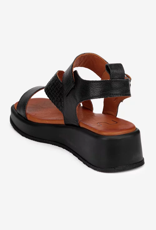 Sandale dama NUR din piele naturala neagra