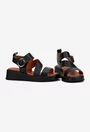 Sandale dama NUR din piele naturala neagra