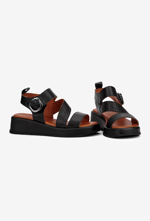 Sandale dama NUR din piele naturala neagra