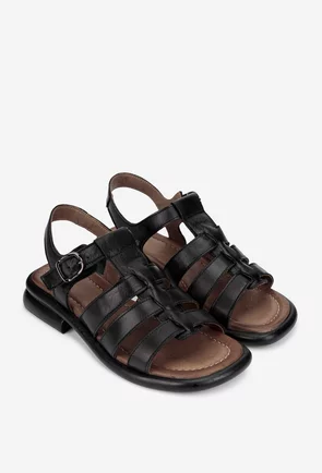 Sandale dama NUR din piele naturala neagra