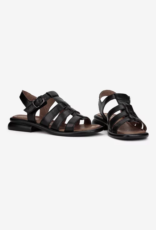 Sandale dama NUR din piele naturala neagra