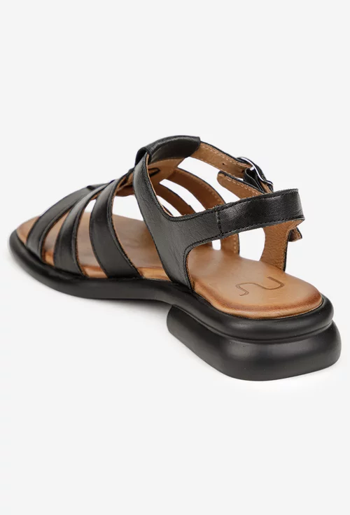 Sandale dama NUR din piele naturala neagra