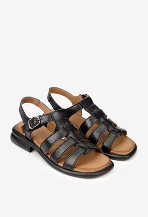 Sandale dama NUR din piele naturala neagra