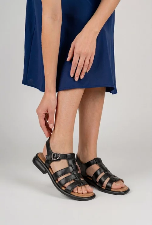 Sandale dama NUR din piele naturala neagra