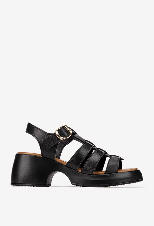 Sandale dama NUR din piele naturala neagra