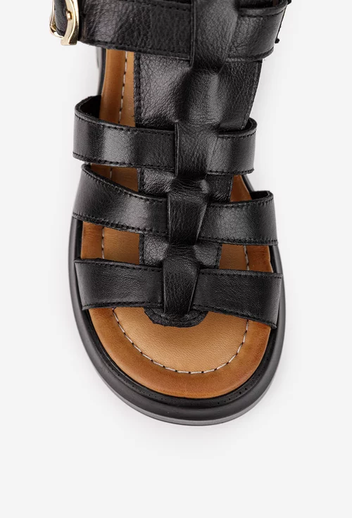 Sandale dama NUR din piele naturala neagra