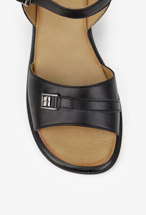 Sandale dama NUR din piele naturala neagra