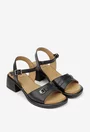 Sandale dama NUR din piele naturala neagra