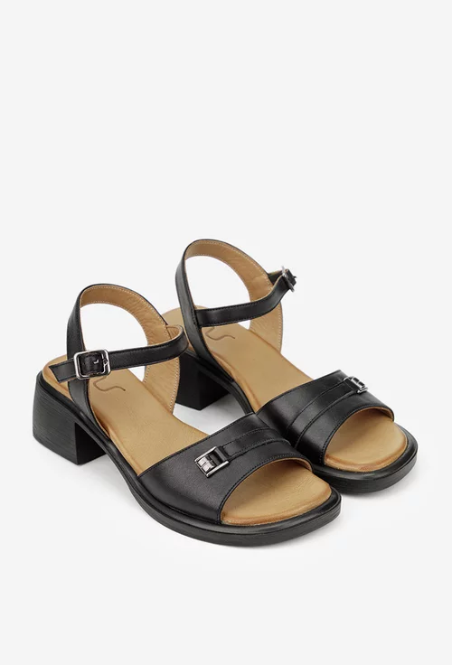 Sandale dama NUR din piele naturala neagra