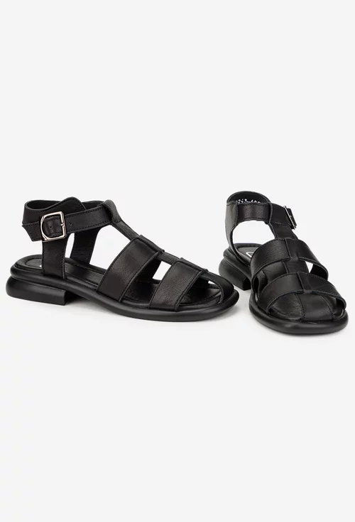 Sandale dama NUR din piele naturala neagra
