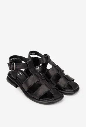 Sandale dama NUR din piele naturala neagra