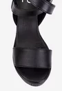 Sandale dama NUR din piele naturala neagra cu platforma
