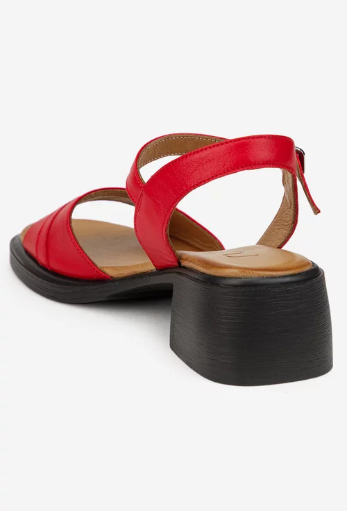 Sandale dama NUR din piele naturala rosie