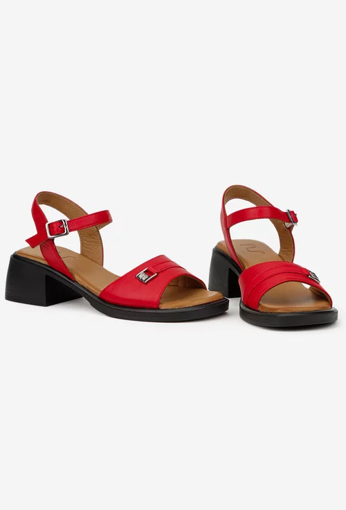 Sandale dama NUR din piele naturala rosie