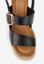 Sandale dama NUR din piele neagra cu platforma