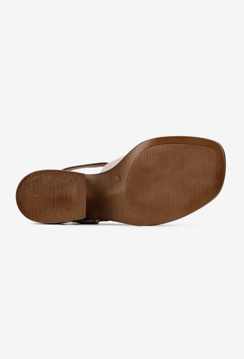 Sandale dama NUR din piele roz pudra cu inchidere velcro