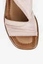 Sandale dama NUR din piele roz pudra cu inchidere velcro