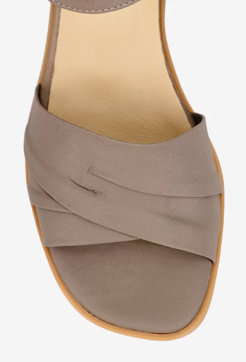 Sandale dama NUR din piele taupe