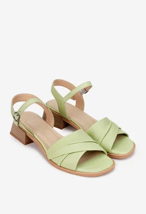 Sandale dama NUR din piele verde