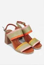 Sandale dama NUR multicolore din piele naturala