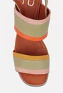 Sandale dama NUR multicolore din piele naturala