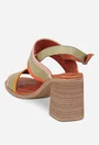 Sandale dama NUR multicolore din piele naturala