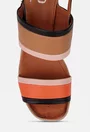 Sandale dama NUR multicolore din piele naturala