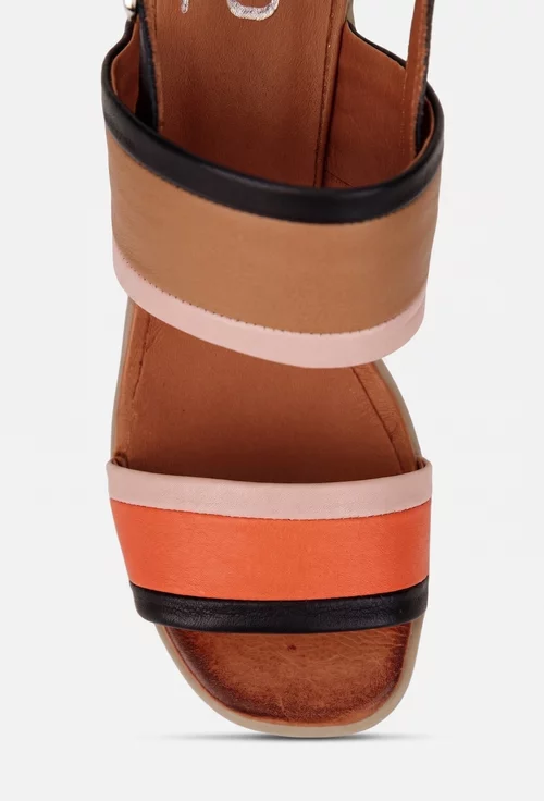 Sandale dama NUR multicolore din piele naturala