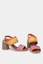 Sandale dama NUR multicolore din piele naturala