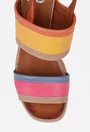 Sandale dama NUR multicolore din piele naturala