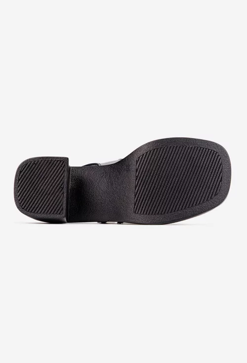 Sandale dama NUR negre din piele lacuita