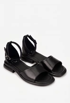 Sandale dama NUR negre din piele naturala