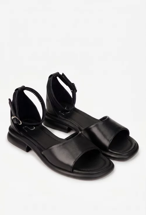Sandale dama NUR negre din piele naturala