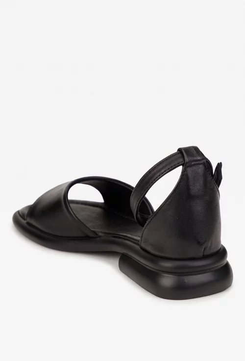 Sandale dama NUR negre din piele naturala