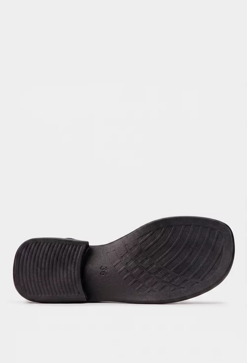 Sandale dama NUR negre din piele naturala