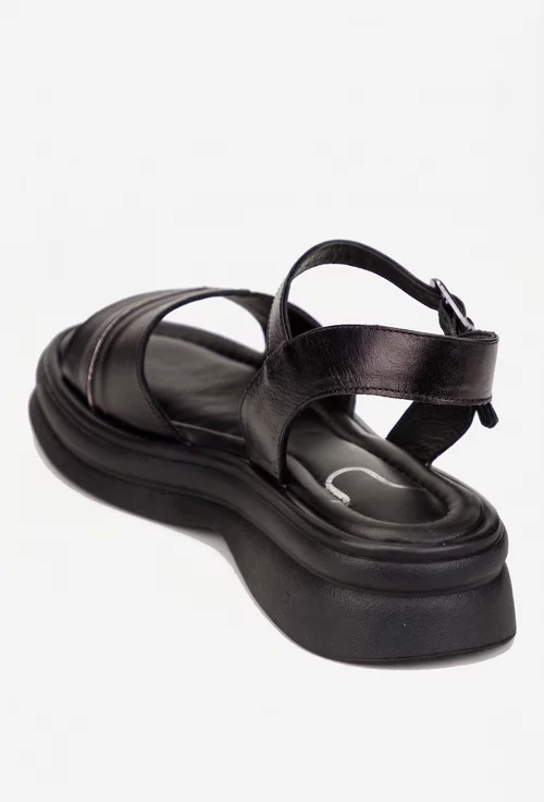 Sandale dama NUR negre din piele naturala