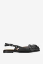 Sandale dama NUR negre din piele naturala cu ornament