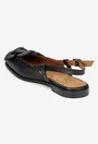 Sandale dama NUR negre din piele naturala cu ornament