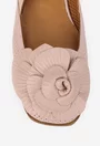 Sandale dama NUR roz pudra din piele naturala cu ornament