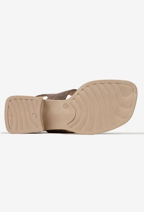 Sandale dama NUR taupe din piele intoarsa