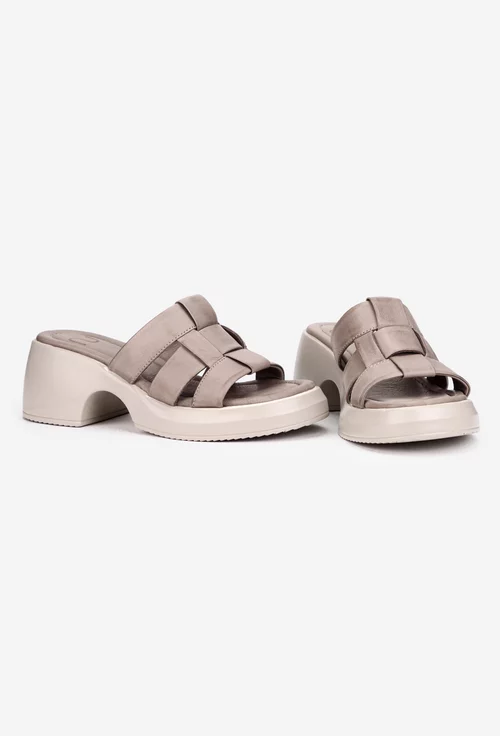 Sandale dama NUR taupe din piele naturala