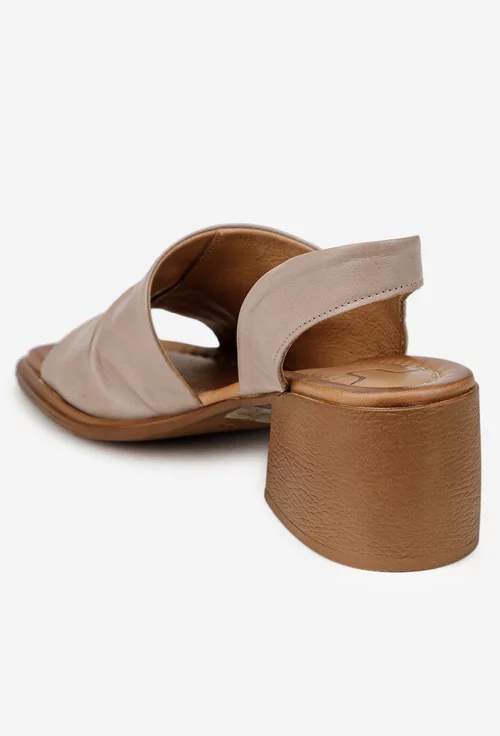 Sandale dama NUR taupe din piele naturala