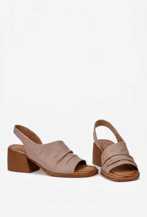Sandale dama NUR taupe din piele naturala